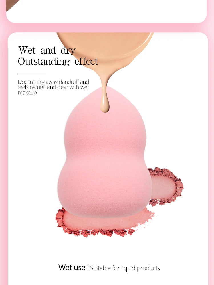 Éponge Maquillage Forme Calebasse – Puff Fond de Teint & Correcteur Doux | Applicateur Cosmétique Mixte