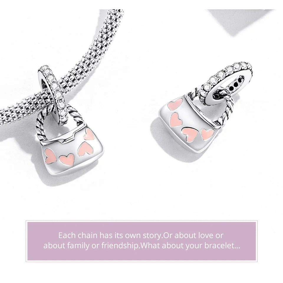 Charm Argent 925 Fleur de Lotus Rose Bamoer – Pendentif Sac & Bracelet DIY | Bijou Fin Femme Premium Élégant & Symbolique