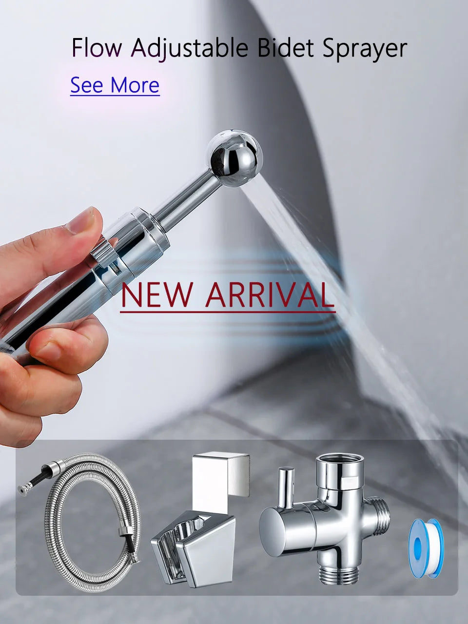 Kit Bidet Douchette Toilette Inox Autonettoyant – Robinet & Douchette à Main, Hygiène Optimale | Salle de Bain