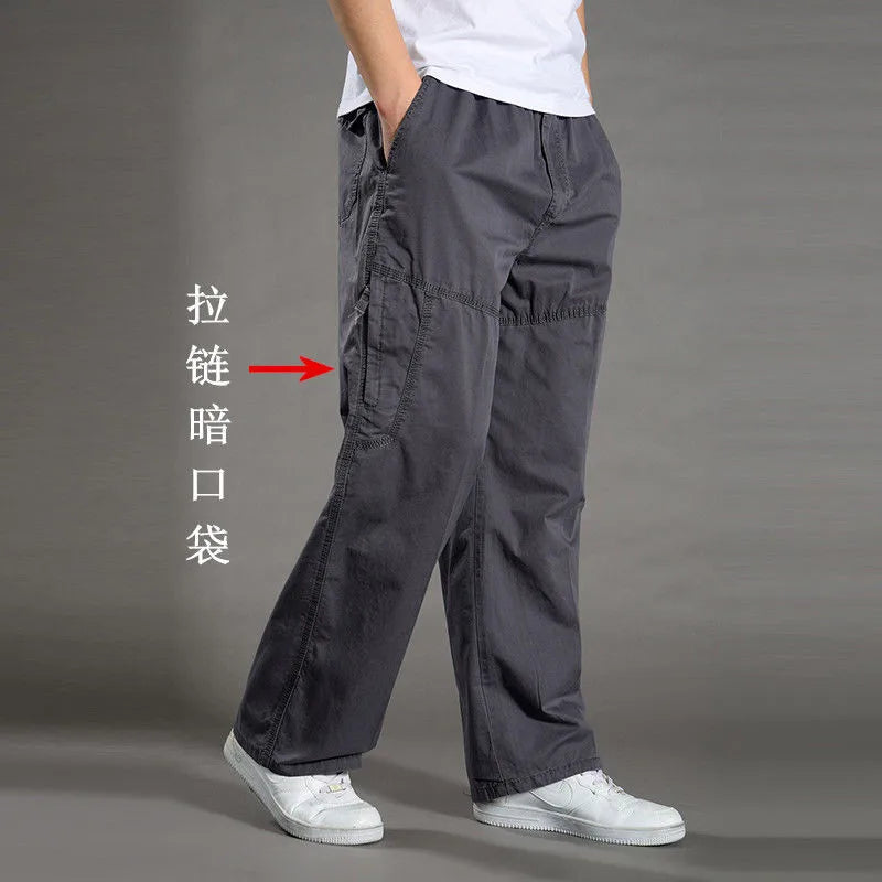 Pantalon Cargo Homme Coton Noir Travail Casual – Jogger Escalade Sport Printemps Été Automne Twill | Mode Homme Outdoor