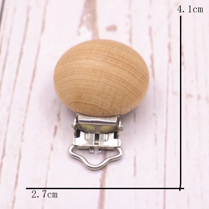 Los 5 Schnullerclips Holz Tiere – Schnullerkette Hase Elefant Stern Beißring Baby