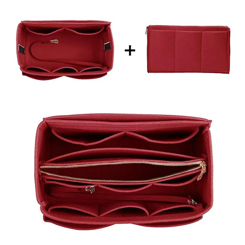 Organiseur Feutre Insert Sac à Main – Trousse Cosmétique Voyage Portable Compatible Grandes Marques