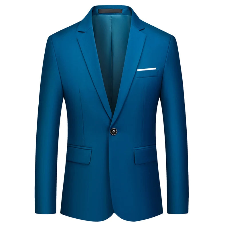 Blazer Homme Gentleman Slim Blanc Casual Business Uni Haute Qualité Grande Taille – Veste Élégante Luxe Classique | Mode Homme Premium