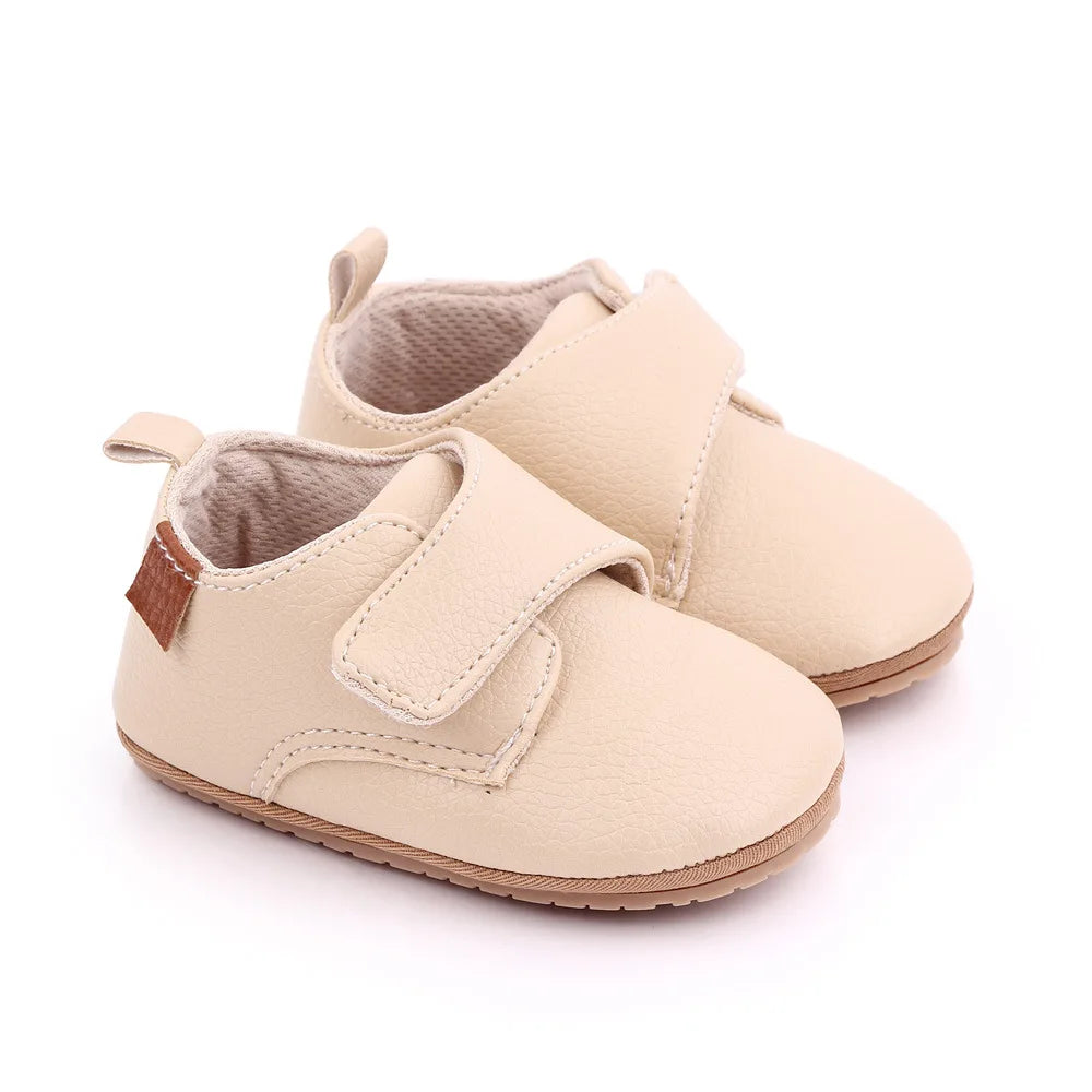 Chaussures Bébé Premiers Pas Cuir Semelle Caoutchouc Antidérapante – Mocassins Unisexe Nouveau-Né Toddler