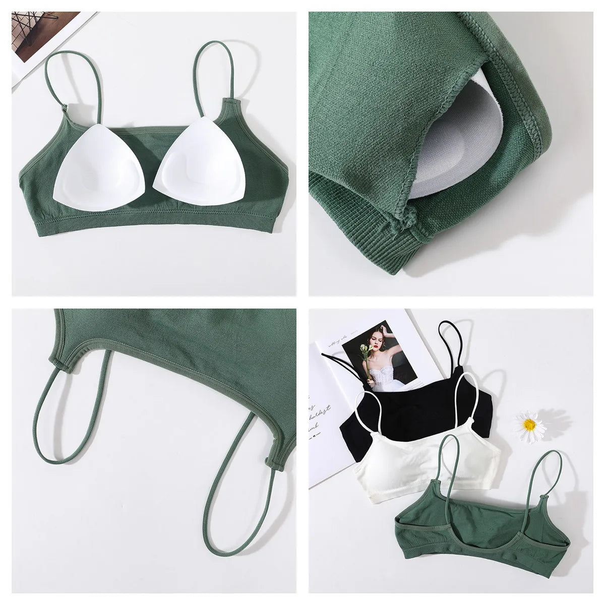 Ensemble Lingerie Sans Coutures Femme – Brassière U-Back & String Brésilien | Rembourrage Amovible | Sport, Fitness & Quotidien