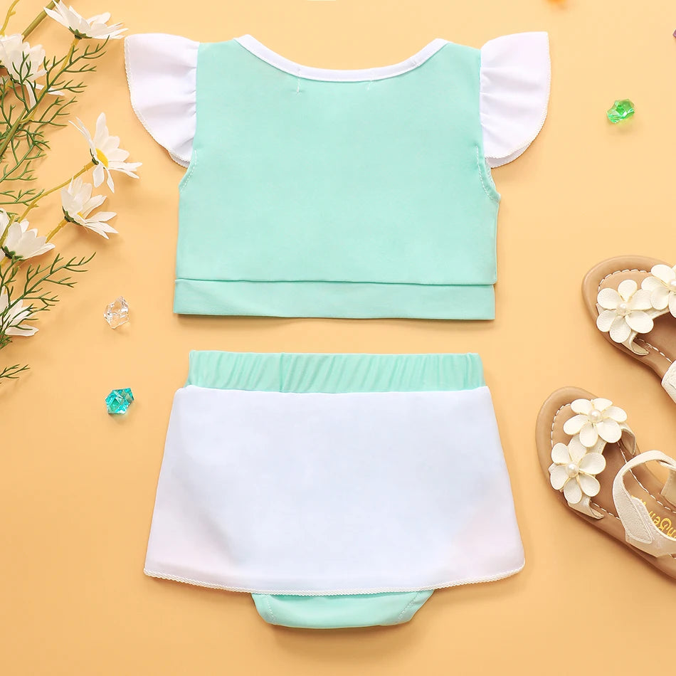 Maillot de Bain Fille Princesse Sirené – Costume Plage Piscine Été Enfant Anna Elsa Raiponce Mirabel