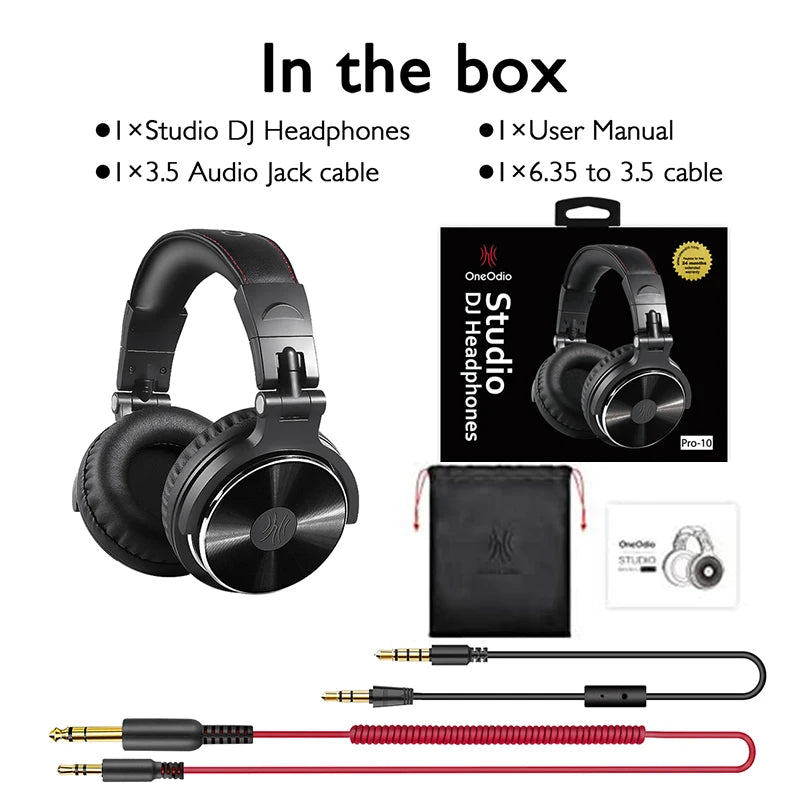 Oneodio Casque Studio DJ HiFi – Filaire Over-Ear Monitoring Musique & Gaming | Micro Intégré PC & Téléphone