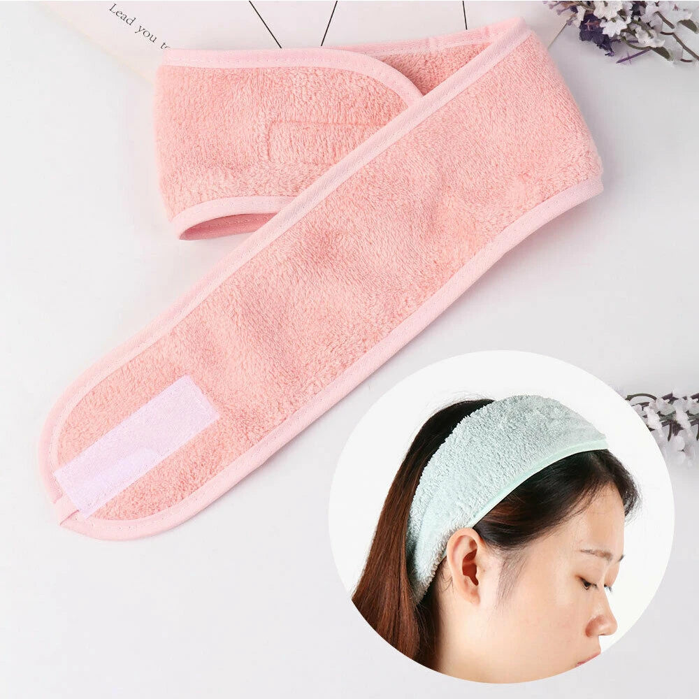 Bandeau Maquillage Velcro Femme – Turban Réglable SPA & Soin | Maintien Cheveux