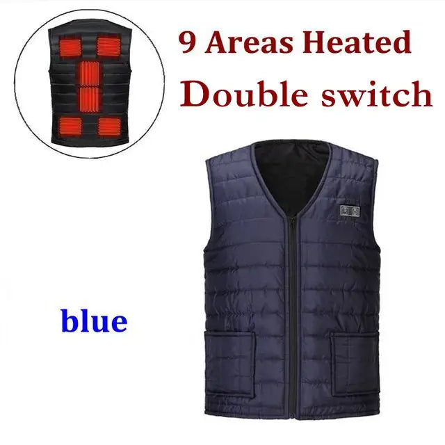 Gilet Chauffant Intelligent Unisexe 9 Zones Col V Coton Thermique Outdoor Automne Hiver Flexible Confortable Performant M-7XL – Gilet Chauffant Premium 9 Zones Intelligent Thermique | Mode Unisexe Outdoor Hiver Premium