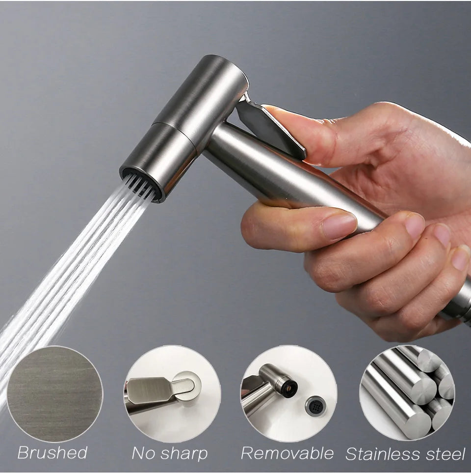 Kit Bidet Douchette Toilette Inox Autonettoyant – Robinet & Douchette à Main, Hygiène Optimale | Salle de Bain