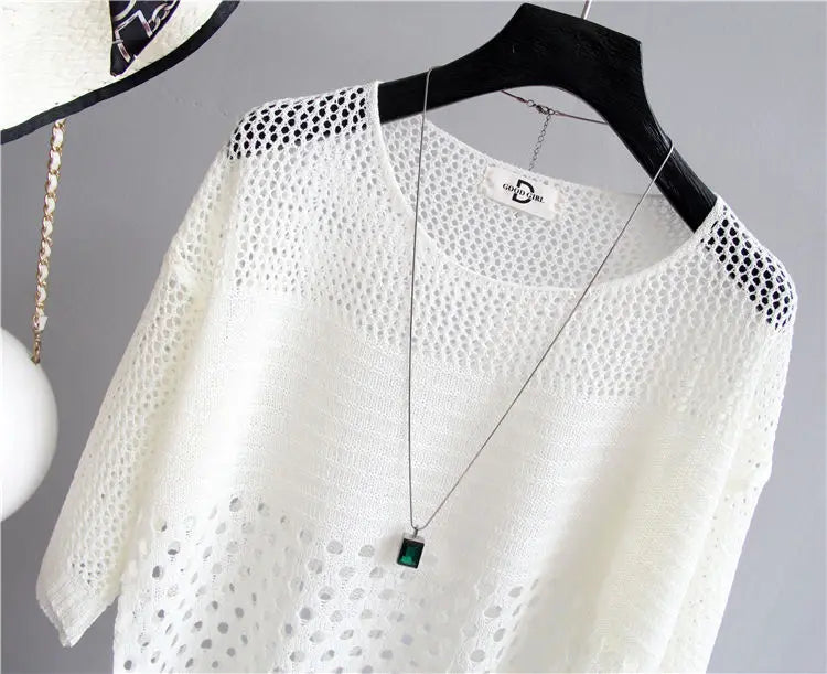Top Gilet Soie de Glace Tricoté Femme Ajourné Bretelles – Léger Été | Streetwear Blanc Printemps