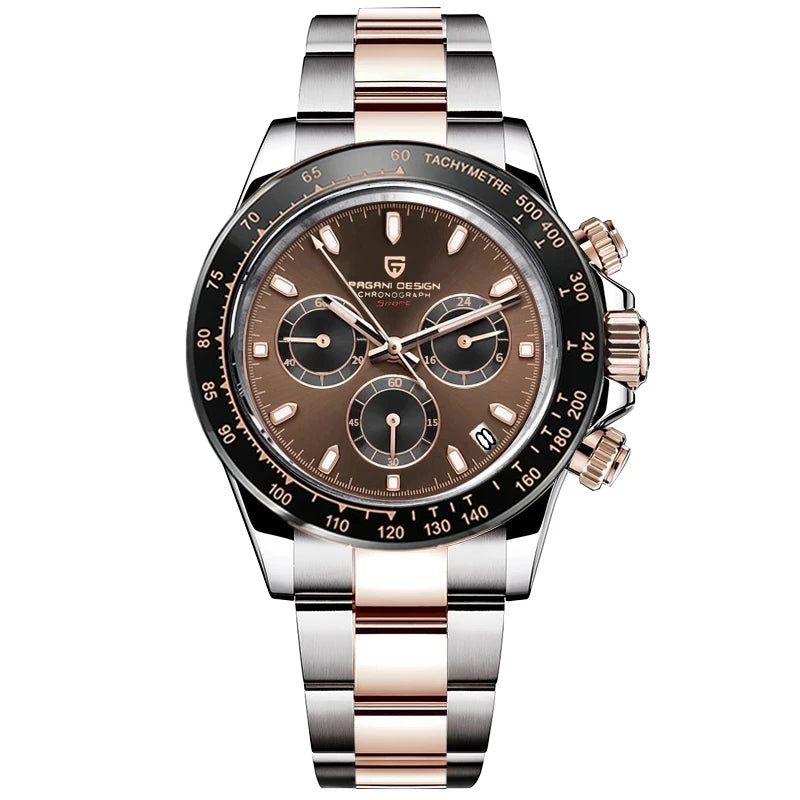 Montre Homme PAGANI DESIGN 2023 Noire Quartz Luxe – Chronographe Sport Étanche Lumineux