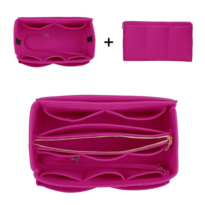Organiseur Feutre Insert Sac à Main – Trousse Cosmétique Voyage Portable Compatible Grandes Marques