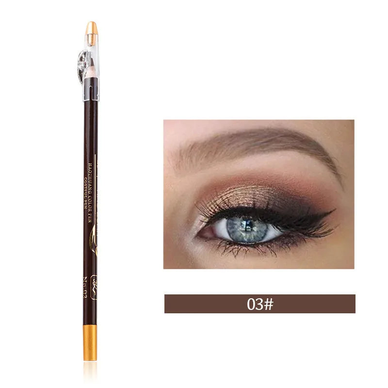 Crayon Sourcils Waterproof Brun & Noir – Avec Taille-Crayon | Eyeliner Sourcils Longue Tenue