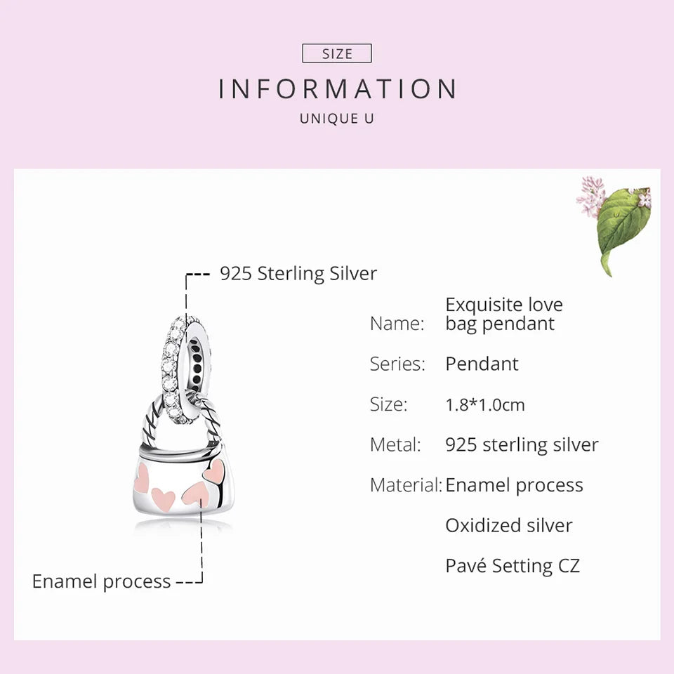 Charm Argent 925 Fleur de Lotus Rose Bamoer – Pendentif Sac & Bracelet DIY | Bijou Fin Femme Premium Élégant & Symbolique