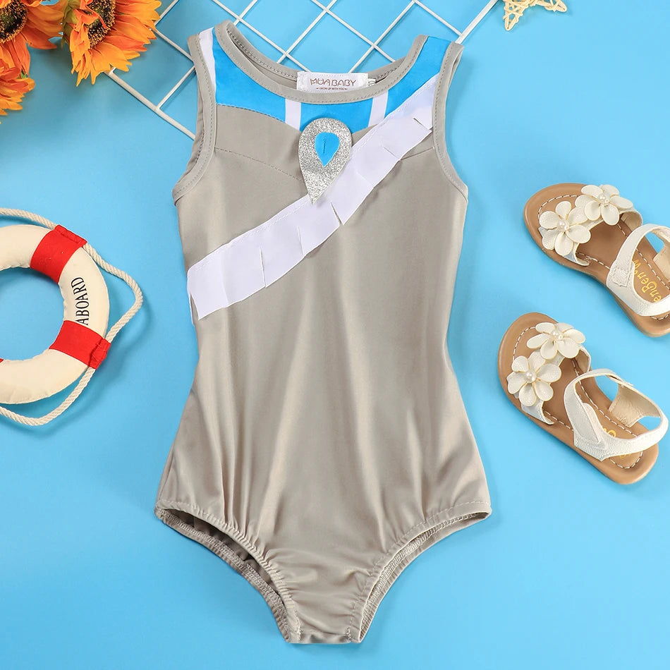 Maillot de Bain Fille Princesse Sirené – Costume Plage Piscine Été Enfant Anna Elsa Raiponce Mirabel