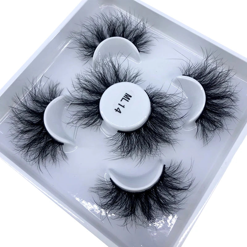 Faux Cils 3D Mink Naturels 2025 – Lot 3 Paires Longues | Extensions Cils Beauté