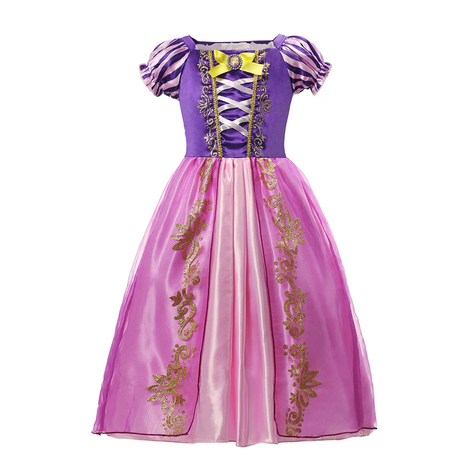 Robe Princesse Fille Déguisement Elsa Anna Ariel – Costume Carnaval Halloween Fête Cosplay Enfant