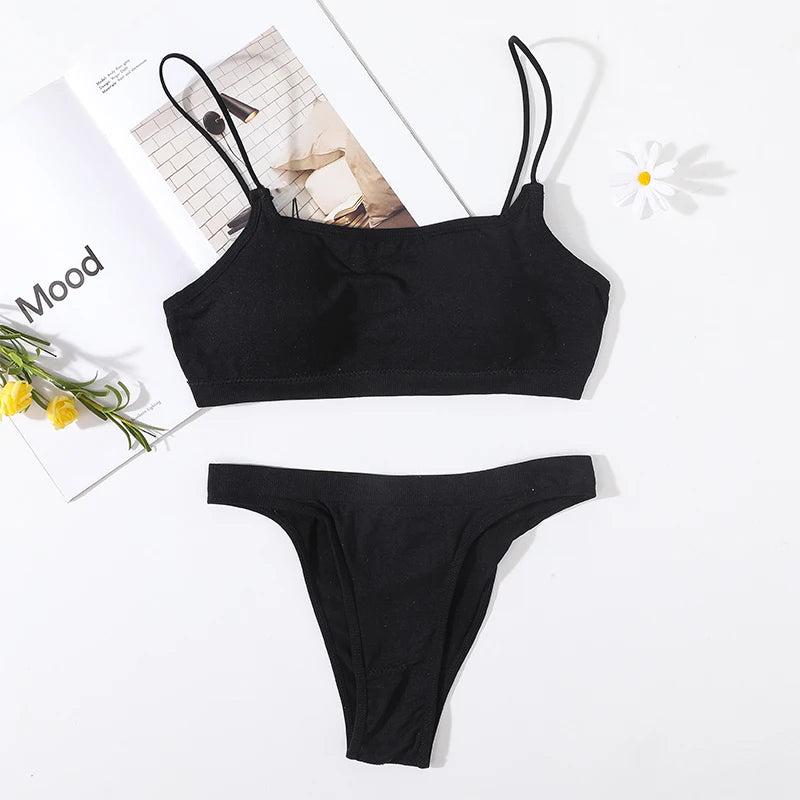 Ensemble Lingerie Sans Coutures Femme – Brassière U-Back & String Brésilien | Rembourrage Amovible | Sport, Fitness & Quotidien