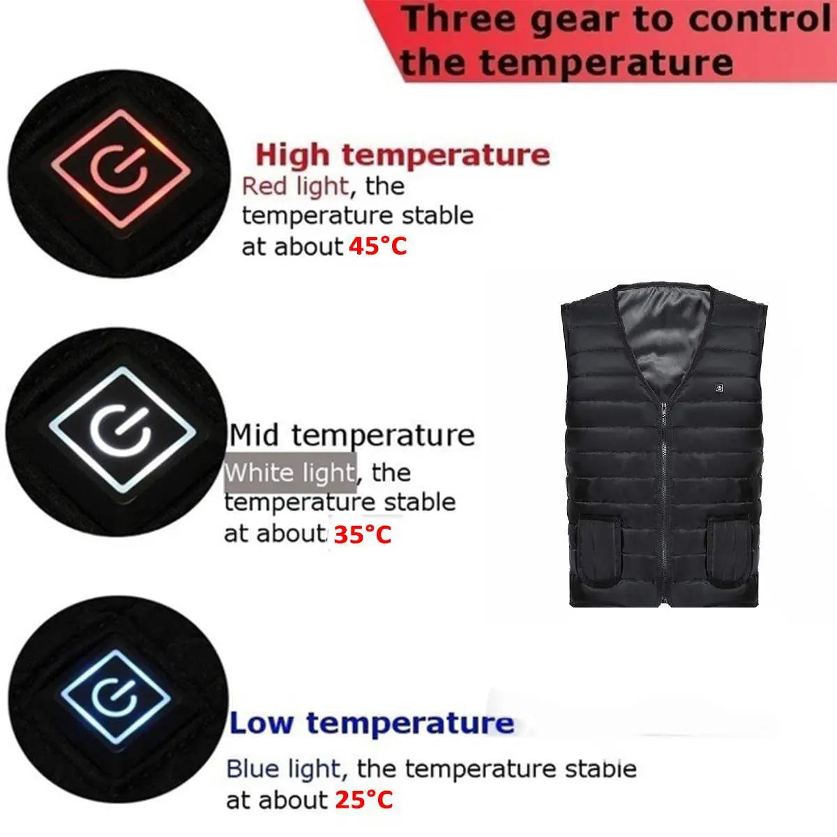 Gilet Chauffant Intelligent Unisexe 9 Zones Col V Coton Thermique Outdoor Automne Hiver Flexible Confortable Performant M-7XL – Gilet Chauffant Premium 9 Zones Intelligent Thermique | Mode Unisexe Outdoor Hiver Premium