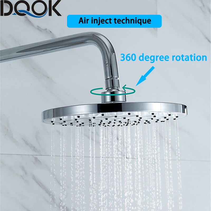 DQOK Ensemble Douche Thermostatique Chrome – Cascade & Pluie, Mitigeur Baignoire | Système Douche Complet