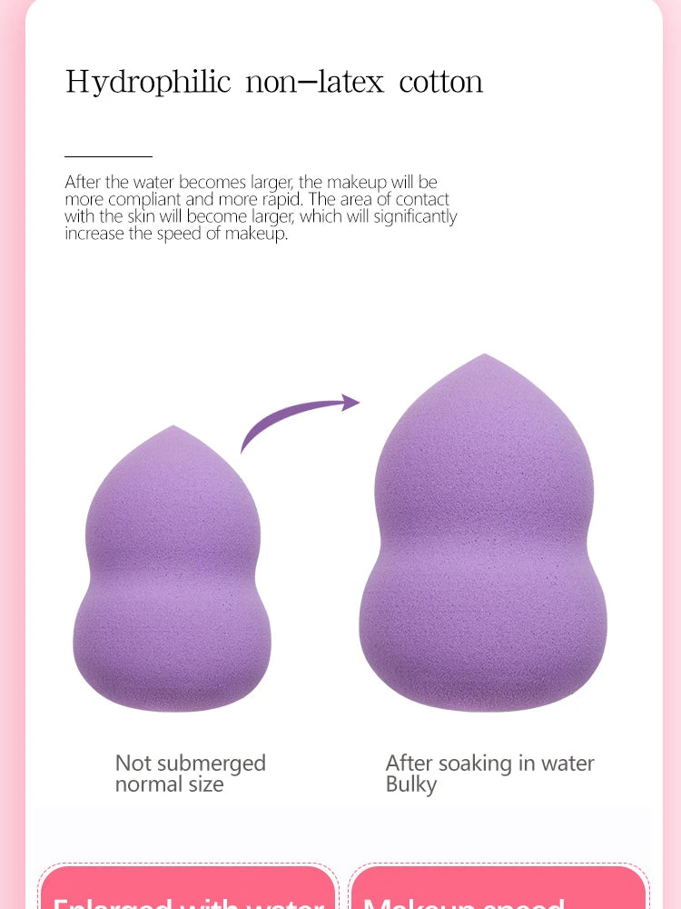 Éponge Maquillage Forme Calebasse – Puff Fond de Teint & Correcteur Doux | Applicateur Cosmétique Mixte