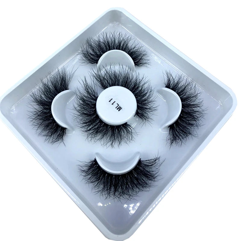 Faux Cils 3D Mink Naturels 2025 – Lot 3 Paires Longues | Extensions Cils Beauté