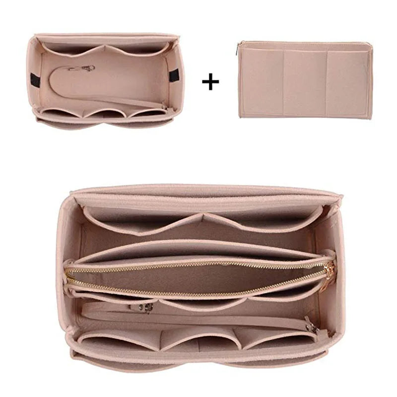 Organiseur Feutre Insert Sac à Main – Trousse Cosmétique Voyage Portable Compatible Grandes Marques