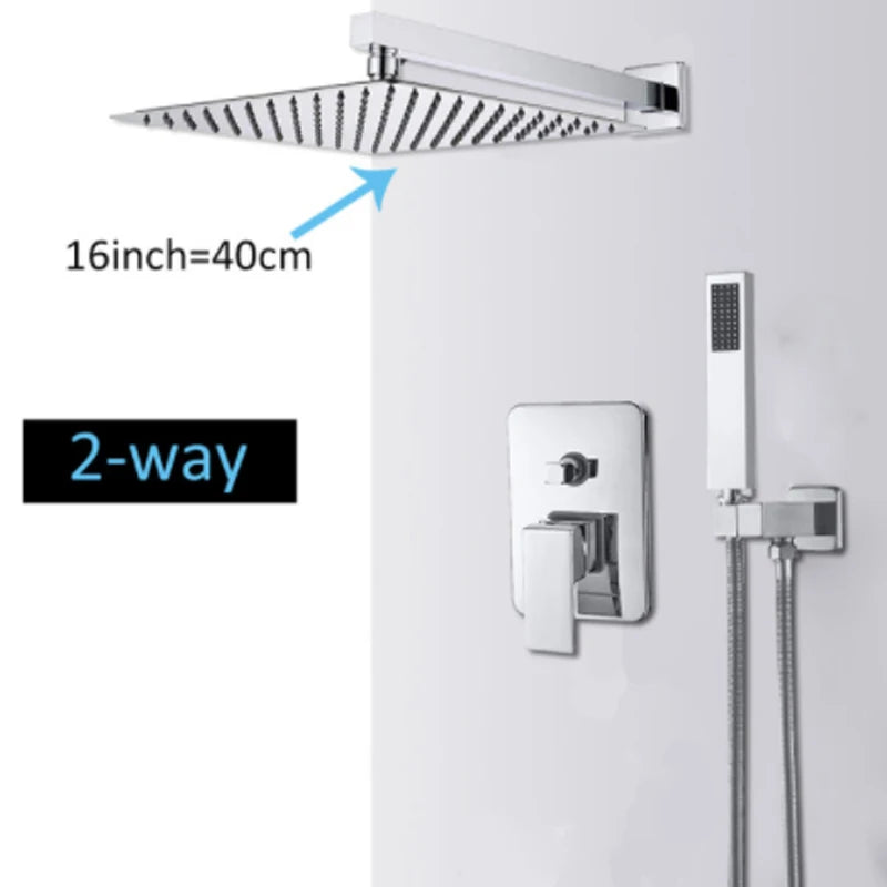 Système Douche LED Encastré – Pluie & Cascade, Bec Baignoire Pivotant, Mitigeur Eau Chaude & Froide | Salle de Bain Design