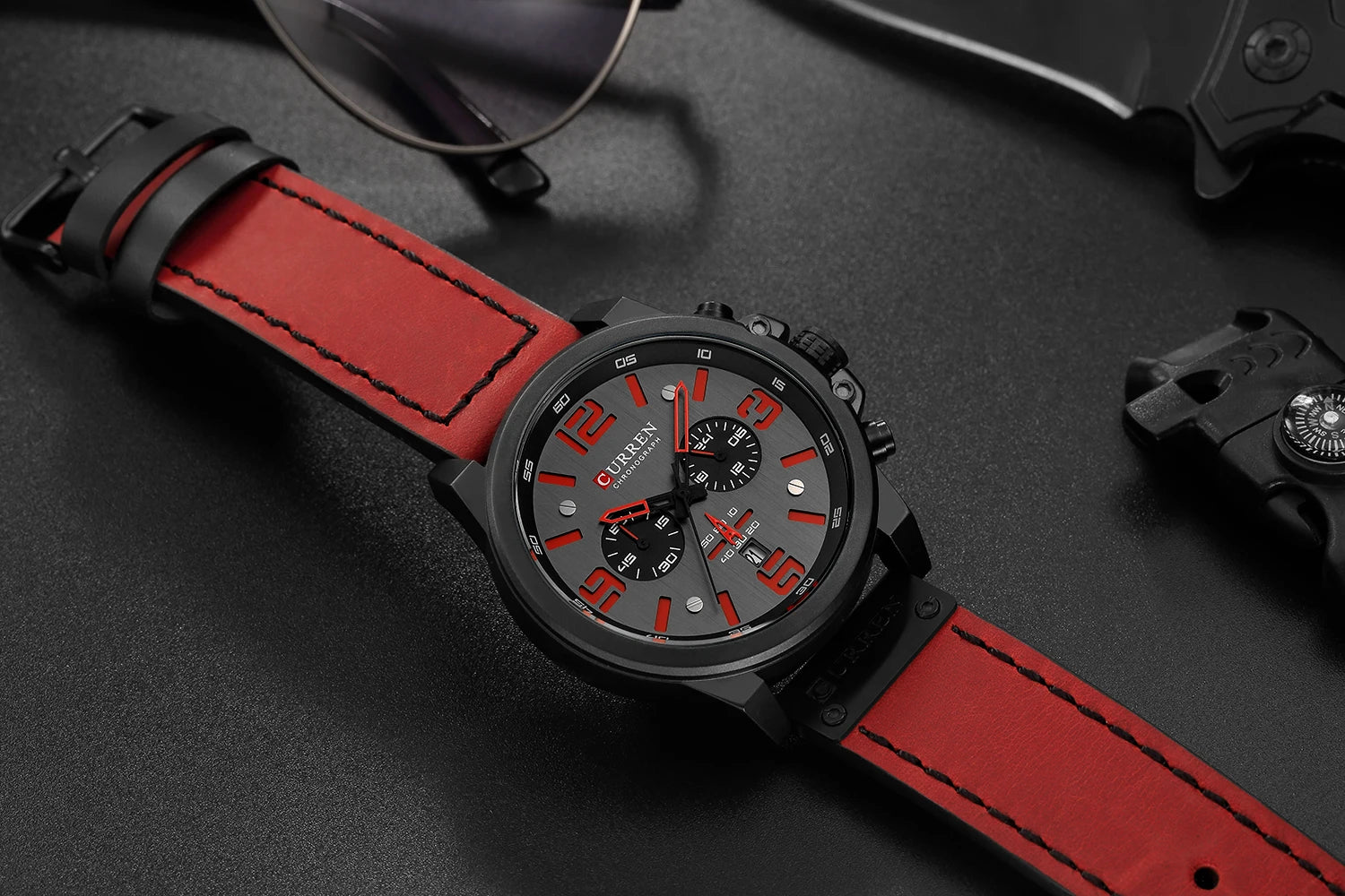 Montre Homme CURREN Luxe Quartz Cuir Militaire – Date Sport Business Fashion