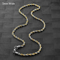 Collier Chaîne Torsadée Corde Acier Inoxydable – Unisexe Punk Argent & Or | Ras-du-Cou & Longueur Variable | Bijou Mode Homme & Femme Tendance