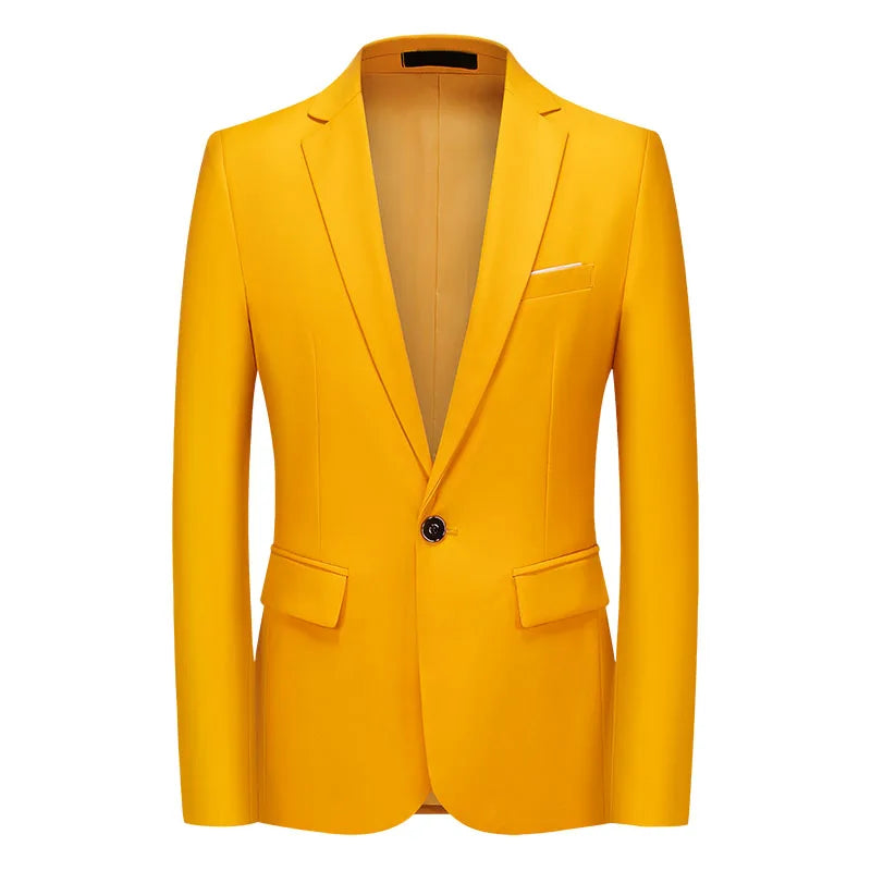 Blazer Homme Gentleman Slim Blanc Casual Business Uni Haute Qualité Grande Taille – Veste Élégante Luxe Classique | Mode Homme Premium
