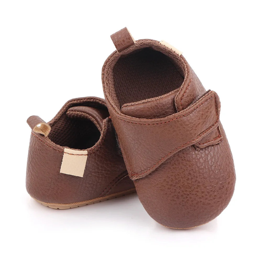 Chaussures Bébé Premiers Pas Cuir Semelle Caoutchouc Antidérapante – Mocassins Unisexe Nouveau-Né Toddler