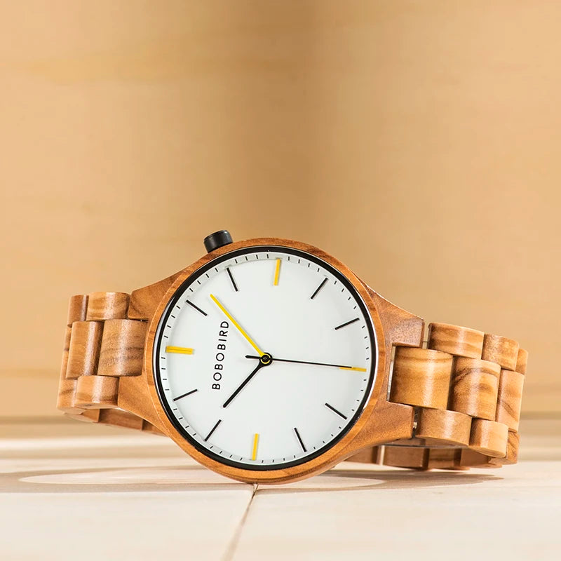 Montre Homme Luxe BOBO BIRD en Bois – Coffret Cadeau Personnalisé Unique Éco-Responsable