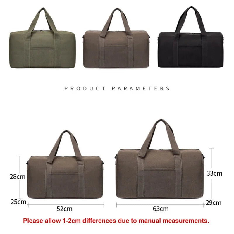 Sac de Voyage Pliable Grande Capacité Canvas Unisexe – Duffel Bag Épaule | Fitness, Gym & Voyage | Portable & Résistant