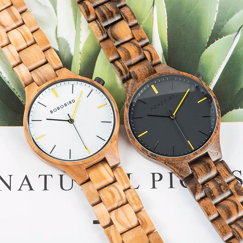 Montre Homme Luxe BOBO BIRD en Bois – Coffret Cadeau Personnalisé Unique Éco-Responsable