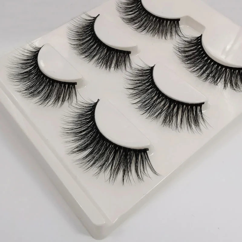Lot 3 Paires Faux Cils 3D Vison SHIDISHANGPIN – 27 Styles Fluffy Wispy Épais | Cils Faux Faits Main Maquillage Yeux