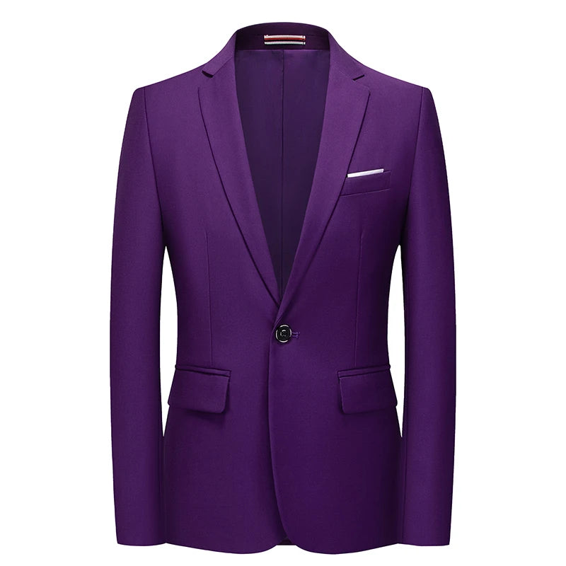 Blazer Homme Gentleman Slim Blanc Casual Business Uni Haute Qualité Grande Taille – Veste Élégante Luxe Classique | Mode Homme Premium