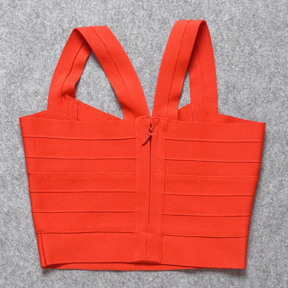 Crop Top Femme Bretelles Fines Bandage Élastique Vintage – Caraco Streetwear Blanc Noir Rouge | Soirée & Quotidien
