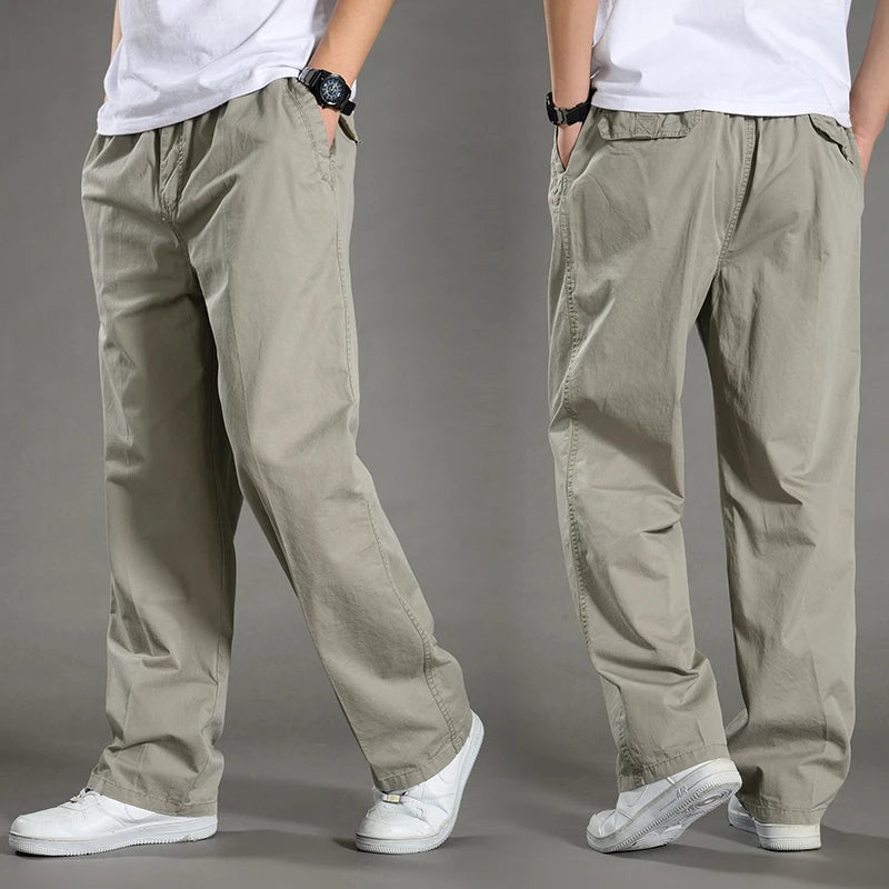 Pantalon Cargo Homme Coton Noir Travail Casual – Jogger Escalade Sport Printemps Été Automne Twill | Mode Homme Outdoor