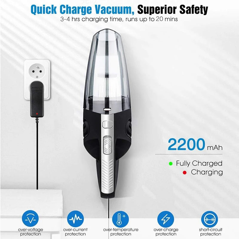 Aspirateur Portable Sans Fil USB Poils d'Animaux – Mini Aspiro Sec & Humide Voiture Maison | Nettoyage Rapide