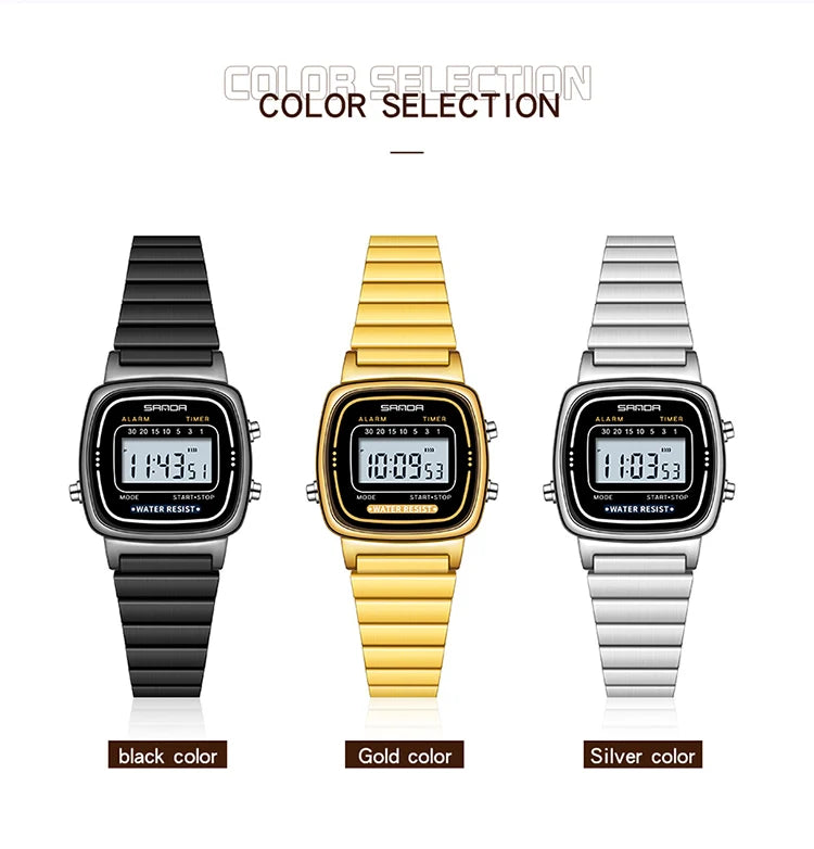 Montre Femme Luxe SANDA Dorée Quartz Classique – Étanche Élégante Cadeau Fashion