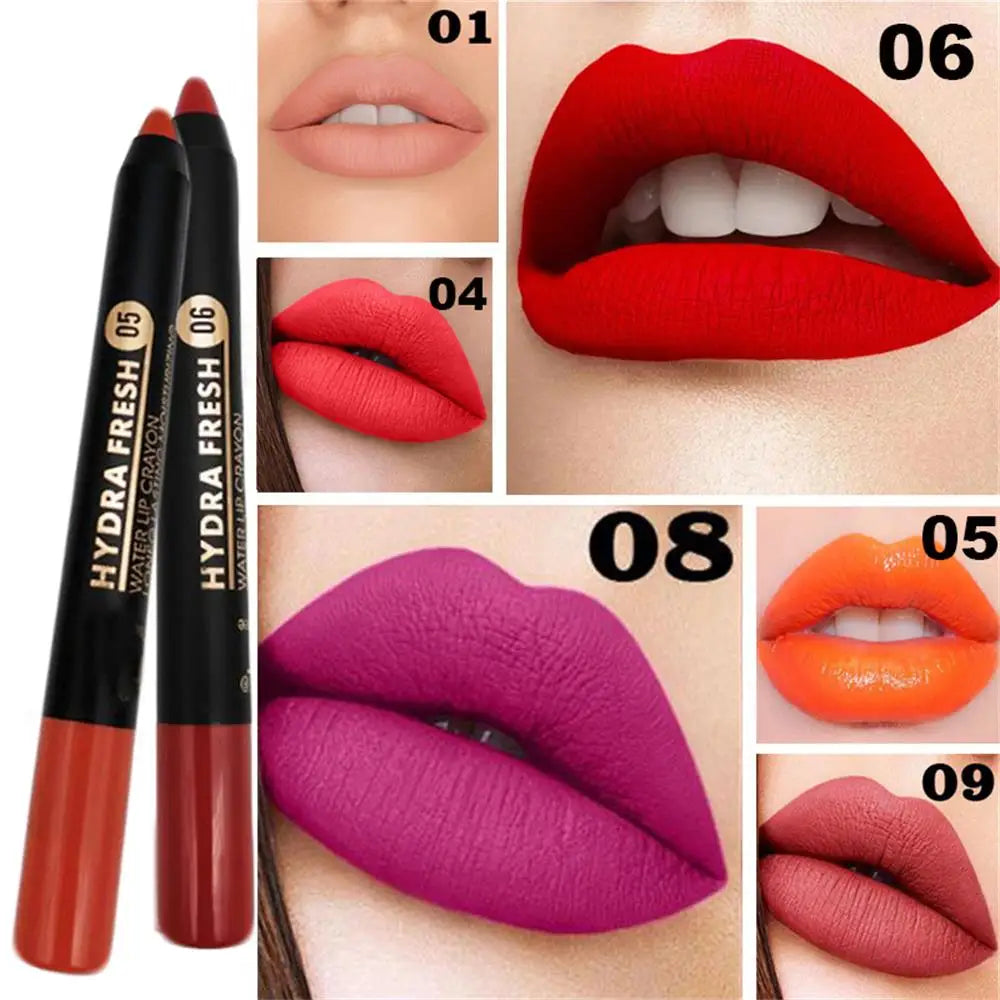Crayon Rouge à Lèvres Mat Velvet 9 Couleurs – Longue Tenue Waterproof | Lip Tint Nude Hydratant Sexy
