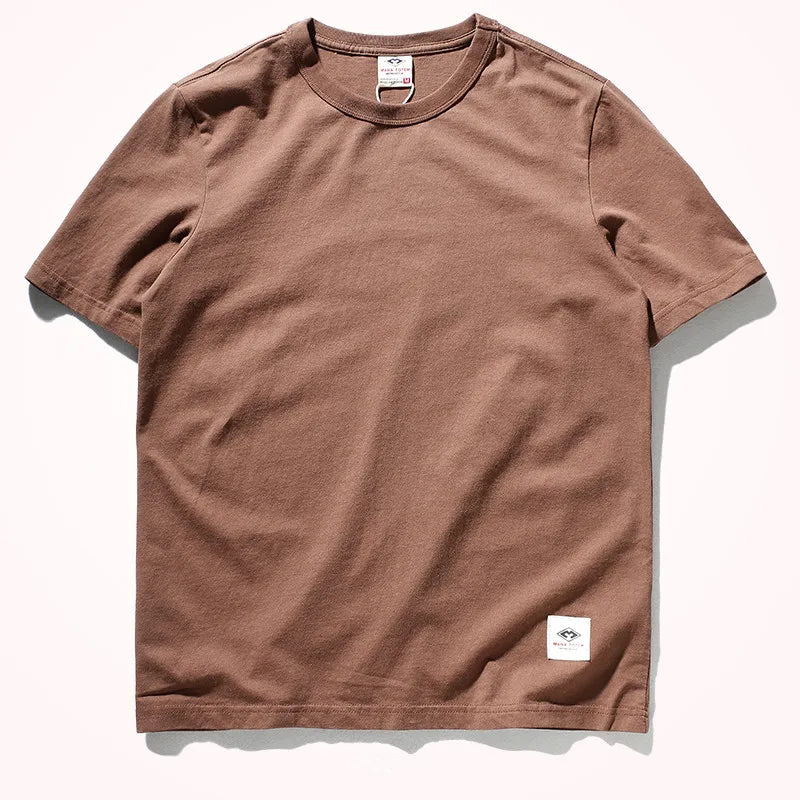 T-Shirt Homme 100% Coton Lavé Vintage Col Rond Couleur Unie Manches Courtes Slim Casual Été Mode Simple Confortable Tendance – Tee Shirt Basique Premium Washed | Mode Homme Casual Premium