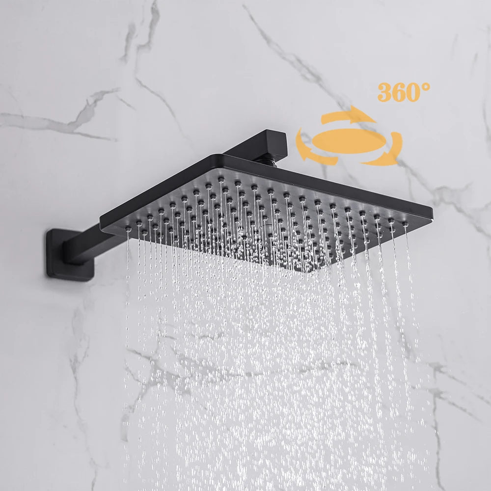 DQOK Ensemble Douche Thermostatique Chrome – Cascade & Pluie, Mitigeur Baignoire | Système Douche Complet
