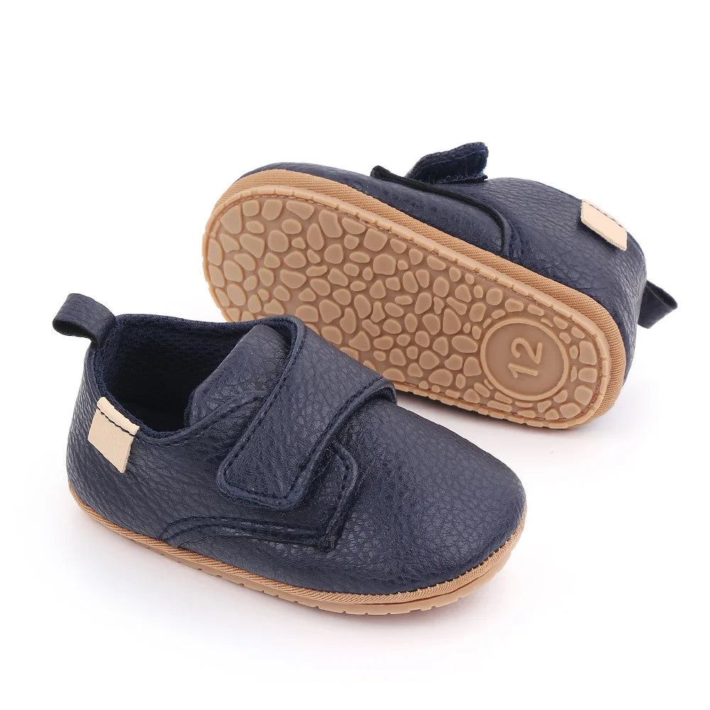 Chaussures Bébé Premiers Pas Cuir Semelle Caoutchouc Antidérapante – Mocassins Unisexe Nouveau-Né Toddler