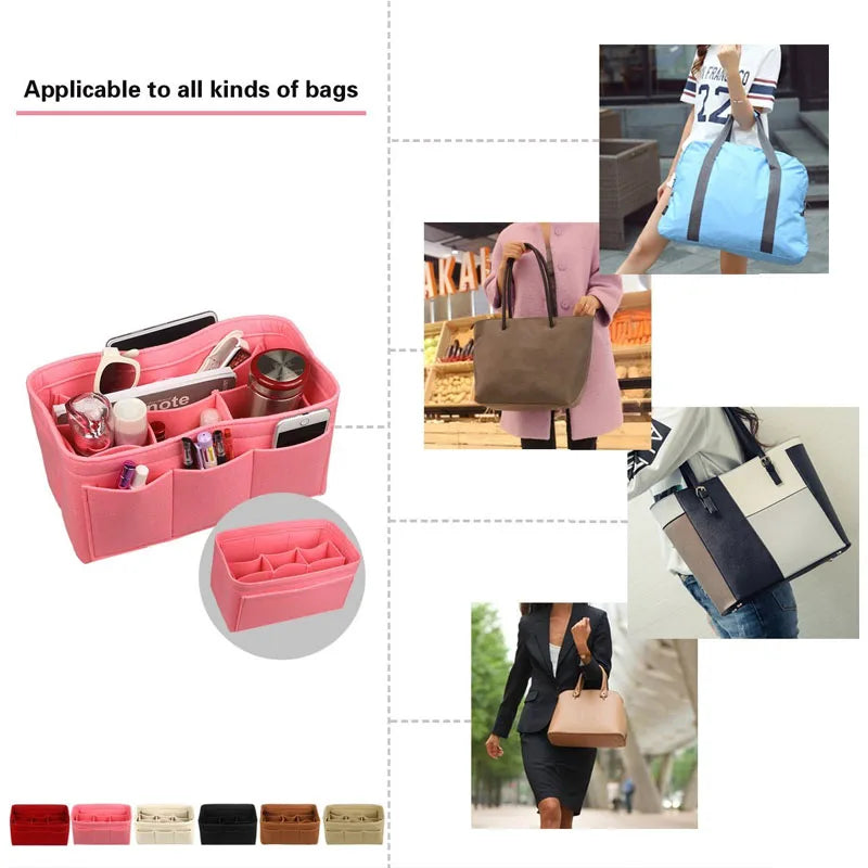 Filz-Taschenorganizer – Tragbare Kosmetiktasche Reise-Organizer Kompatibel mit bekannten Marken