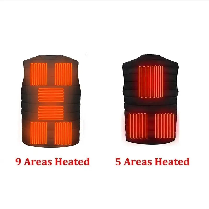 Gilet Chauffant Intelligent Unisexe 9 Zones Col V Coton Thermique Outdoor Automne Hiver Flexible Confortable Performant M-7XL – Gilet Chauffant Premium 9 Zones Intelligent Thermique | Mode Unisexe Outdoor Hiver Premium