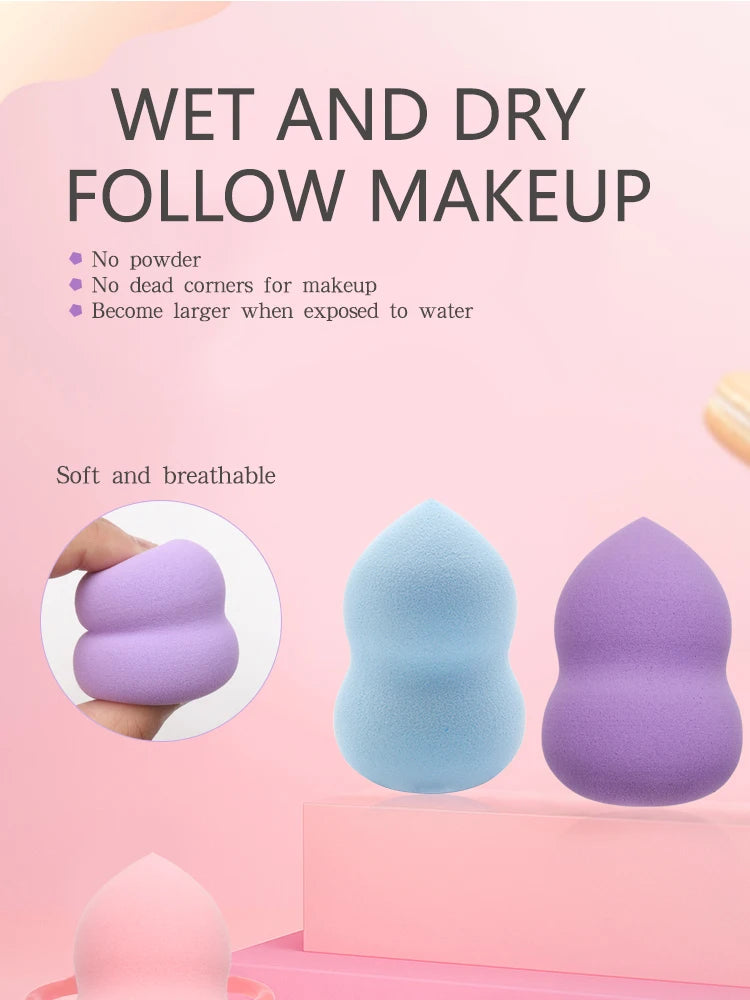 Éponge Maquillage Forme Calebasse – Puff Fond de Teint & Correcteur Doux | Applicateur Cosmétique Mixte