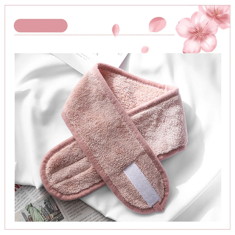 Bandeau Maquillage Velcro Femme – Turban Réglable SPA & Soin | Maintien Cheveux